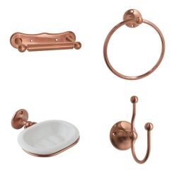 Badkameraccessoiresset Klassiek 4-Delig - Satijn Koper | Elizabeth