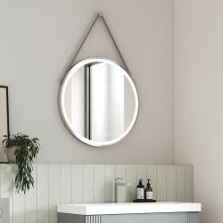 Spiegel Rond met Chromen Lijst 60cm - Spiegelverwarming en LED Verlichting 21W