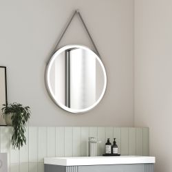 Spiegel Rond met Chromen Lijst 80cm - Spiegelverwarming en LED Verlichting 21W