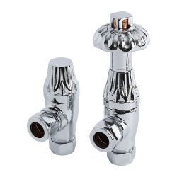 Radiatorkraan Thermostatisch met Voetventiel (Retourafsluiter) - Chromen