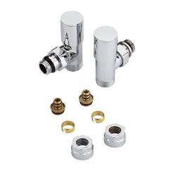 Radiatorkranen Haaks Chroom 16mm Multi-Adapters