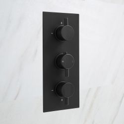Nox 3-weg Thermostatische Douchekraan Inbouw Met Omstelkraan Zwart