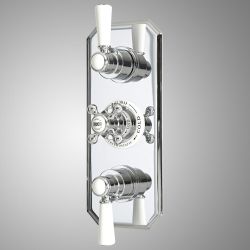 Douchekraan Thermostatisch Inbouw 2-Weg  Klassiek Chroom en Wit | Elizabeth