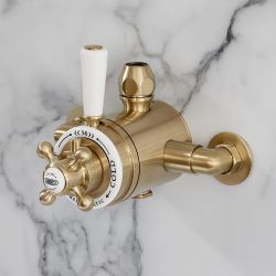 Hudson Reed Elizabeth - Douchekraan Opbouw Thermostatisch Klassiek - Satijn Goud
