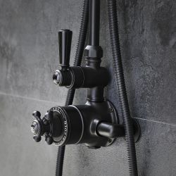 Douchekraan Thermostatisch Opbouw 1-Weg Klassiek Zwart | Elizabeth