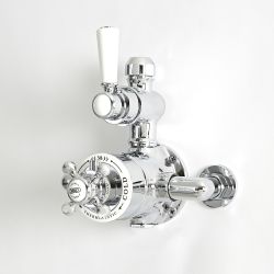 Douchekraan Thermostatisch Opbouw 1-Weg Klassiek Chroom en Wit | Elizabeth