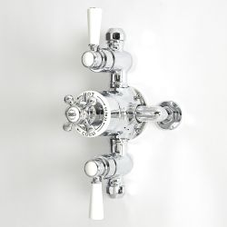 Douchekraan Thermostatisch Opbouw 2-Weg Klassiek Chroom en Wit | Elizabeth