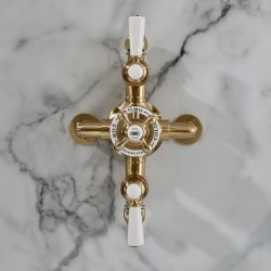 Hudson Reed Elizabeth - Douchekraan Thermostatisch Opbouw 2-Weg Klassiek - Satijn Goud