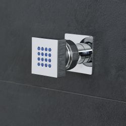 1 x Vierkante Verchroomde Massief Messing Zijdouche | Kubix