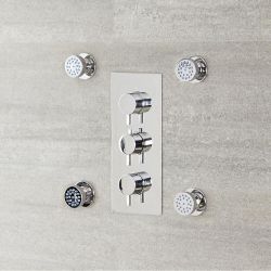 4 x Ronde Verchroomde Massief Messing Zijdouches | Como