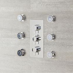 6 x Ronde Verchroomde Massief Messing Zijdouches | Como