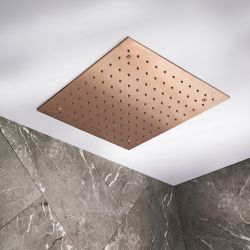 Inbouw Plafond Douchekop 40cm Vierkant - Modern, Satijn Koper | Alara