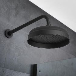 Douchekop Rond 20cm Klassiek Zwart | Elizabeth