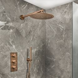 Douchekraan Thermostatisch 2-Weg met aan de Muur Gemonteerde Douchekop en Handdouche Modern | Keuze Afwerking | Otto