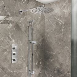 Douchekraan Thermostatisch 2-Weg met aan de Muur Gemonteerde Douchekop en Handdouche met Glijstang Modern | Keuze Afwerking | Otto