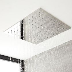 Doucheset - 3-Weg Thermostatische Douchekraan met Omstel, Plafond Douchekop, Handdouche, Zijdouches Chroom | Kubix