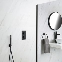 Nox 1-weg Thermostatische Douchekraan & Handdouchecombinatie Zwart