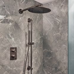 Douchekraan Thermostatisch 2-Weg met Muurgemonteerde Douchekop en Handdouche met Glijstang Modern | Keuze Afwerking | Otto