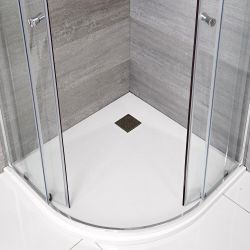 Douchebak Kwadrant Steeneffect 90cm | Witte Afwerking | Rockwell
