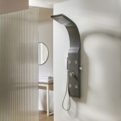 Douchepaneel 3-Weg Modern met Douchekop, Handdouche en Zijdouches - Antraciet | Alston