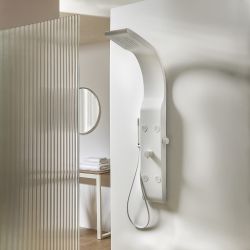 Douchepaneel 3-Weg Modern met Douchekop, Handdouche en Zijdouches - Wit | Alston