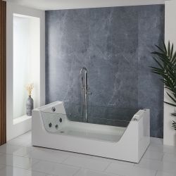 Whirlpool Spa-Bad 180cm x 80cm Chromen | Breeze