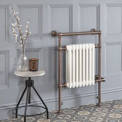 Elektrische Handdoekradiator Klassiek Geborsteld Brons 62 x 93cm Incl. Standaard Verwarmingselement | Elizabeth