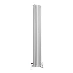 Kolomradiator Verticaal Dual Fuel / Hybride Klassiek Wit 29cm x 180cm Keuze Radiatorkranen en Wi-Fi Thermostaat | Windsor
