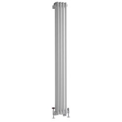 Kolomradiator Verticaal Dual Fuel / Hybride Klassiek Antraciet 20cm x 150cm Keuze Radiatorkranen en Wi-Fi Thermostaat | Windsor