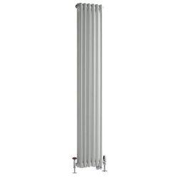 Kolomradiator Verticaal Dual Fuel / Hybride Klassiek Antraciet 29cm x 150cm Keuze Radiatorkranen en Wi-Fi Thermostaat | Windsor