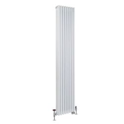 Kolomradiator Verticaal Dual Fuel / Hybride Klassiek Wit 38 x 180cm Keuze Radiatorkranen en Wi-Fi Thermostaat | Windsor
