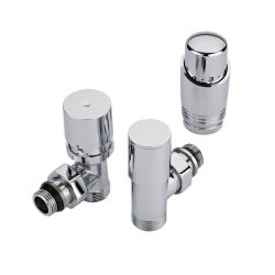 Radiatorkranen Thermostatisch Haaks Chroom | Keuze van Adapters