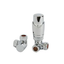 Radiatorkranen Thermostatisch Haaks Verkeerd Modern Chroom 15mm