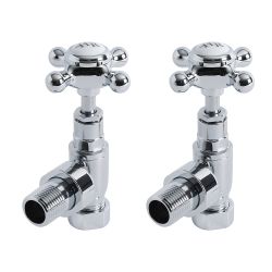 Radiatorkranen Klassiek Haaks Chroom