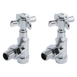 Radiatorkranen Kruiskop Klassiek Haaks Chroom