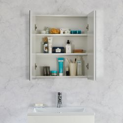 Spiegelkast - Wit Hoogglans - 65 x 60 x 10cm | Cluo