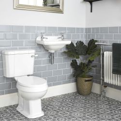 Duoblok Toilet en Wastafel 51.5cm Hangend Klassiek Wit | Richmond