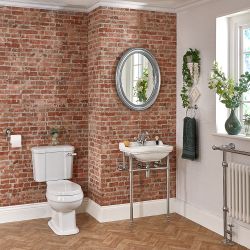 Duoblok Toilet en Wastafel 50cm met Frame Klassiek Chromen | Richmond
