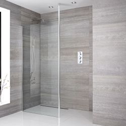 Inloopdouche 1 Vaste Wand en 1 Steunpaal Chroom | Keuze Douchewand en Douchegoot | Sera