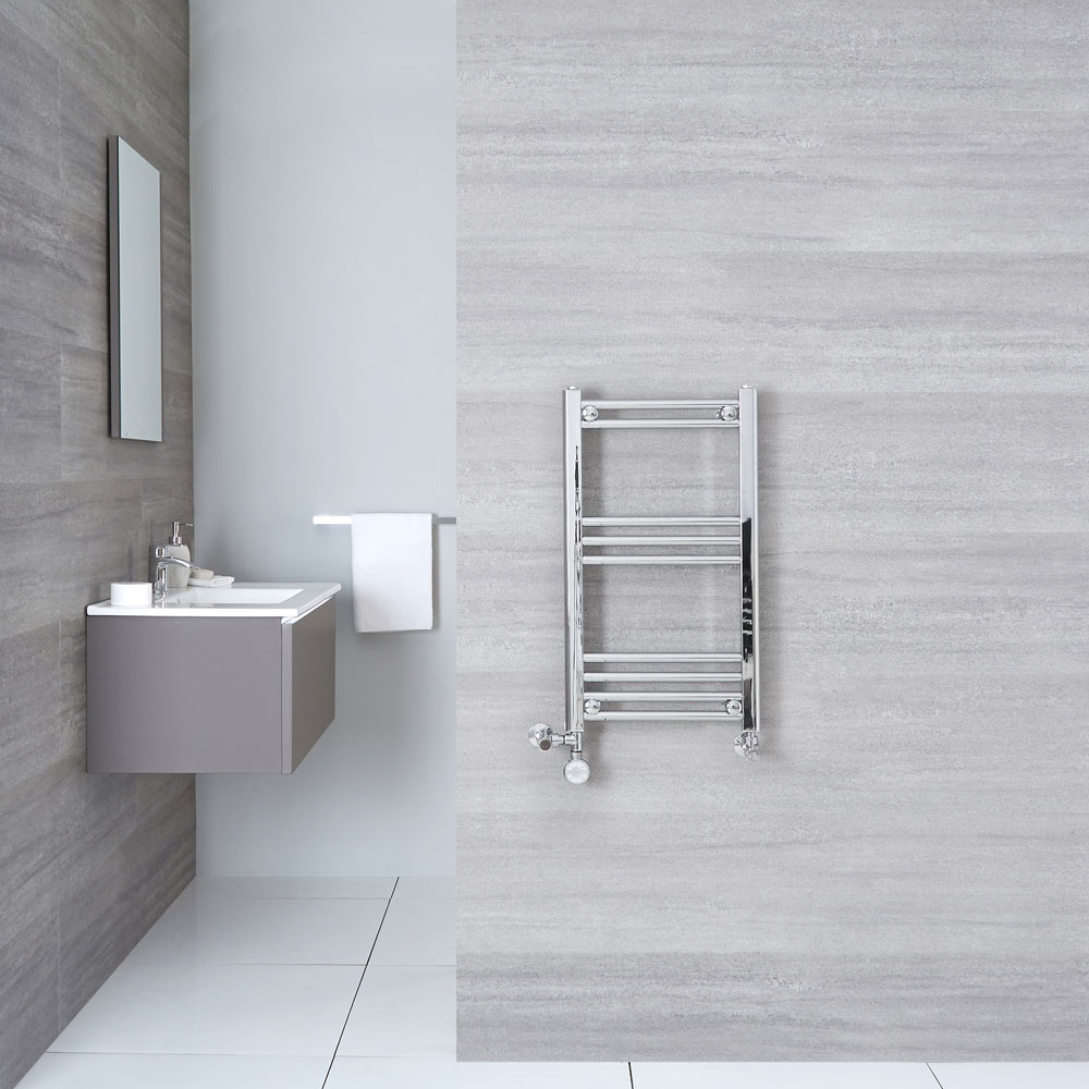 Ischia Handdoekradiator Dual Fuel Chroom 70cm x 40cm x 3cm 187 Watt