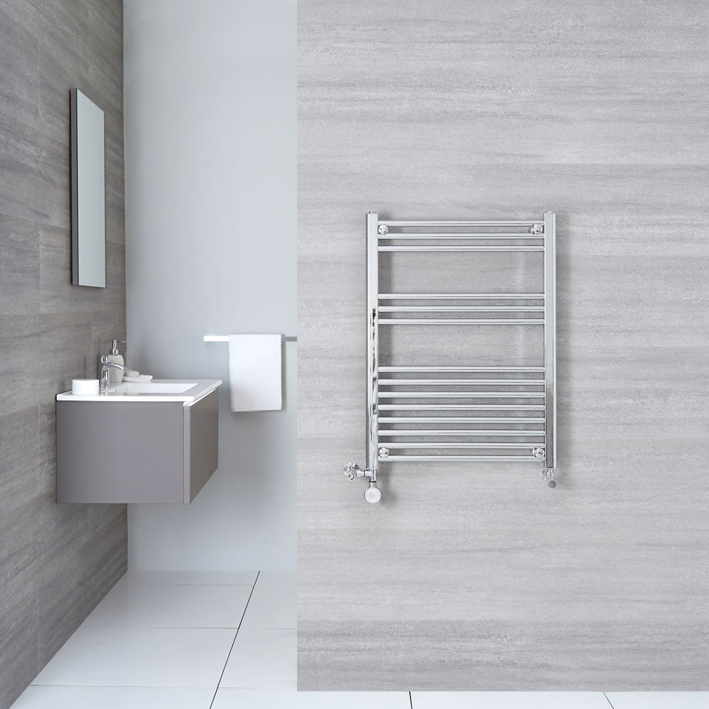 Ischia Handdoekradiator Dual Fuel Chroom 80cm x 60cm x 3cm 322 Watt