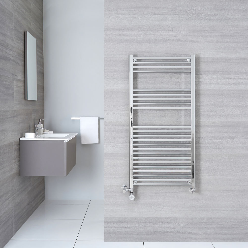 Ischia Handdoekradiator Dual Fuel Chroom 120cm x 60cm x 3cm 511 Watt