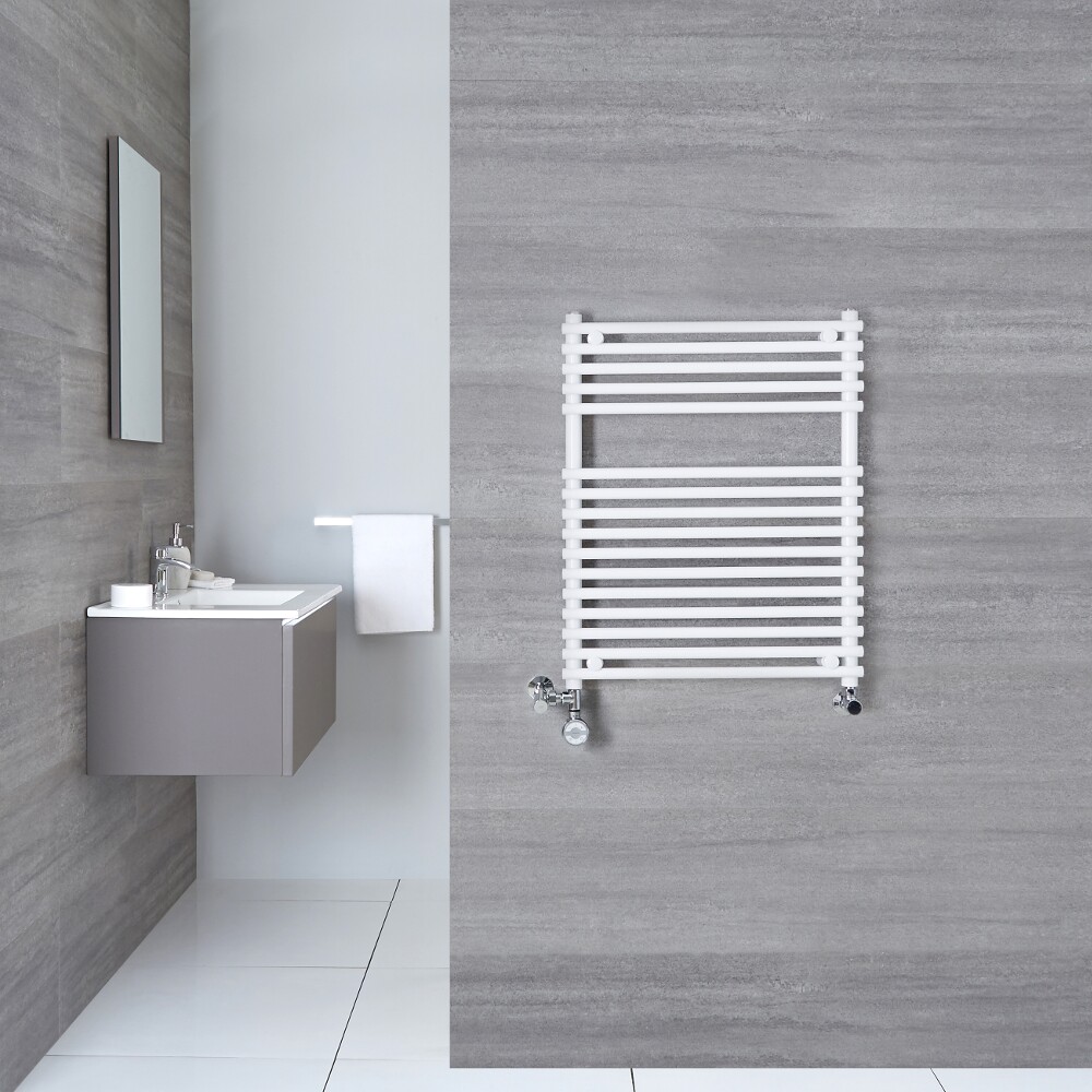 Ischia Handdoekradiator Dual Fuel Wit 75cm x 60cm x 8,4cm 343 Watt