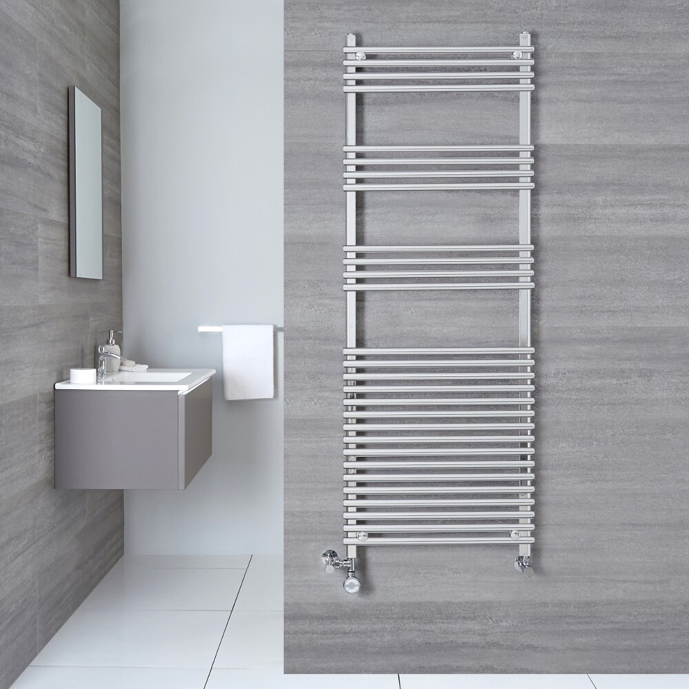 Ischia Handdoekradiator Dual Fuel Chroom 165cm x 60cm x 8,4cm 623 Watt