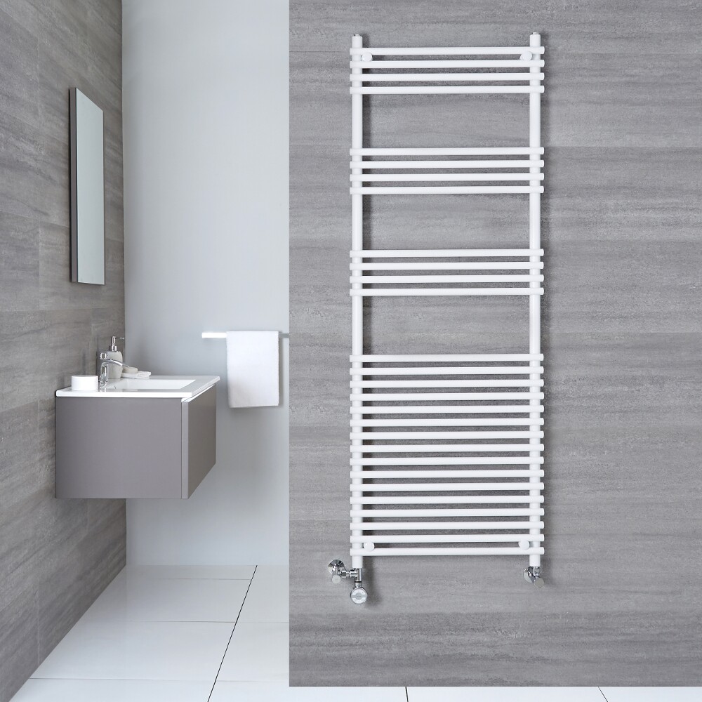 Ischia Handdoekradiator Dual Fuel Wit 165cm x 60cm x 5,4cm 671 Watt