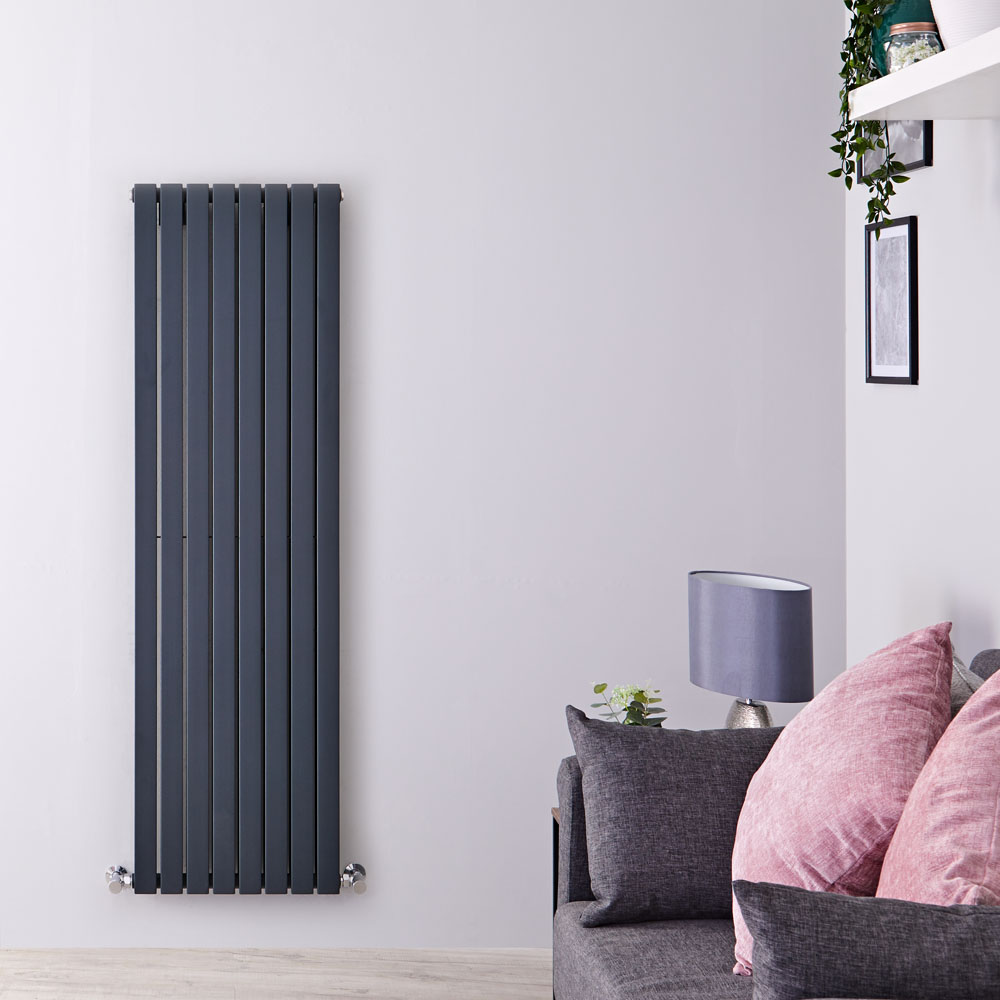 Sloane Designradiator Verticaal Antraciet 160cm x 47,2cm x 7,2cm 1591 Watt