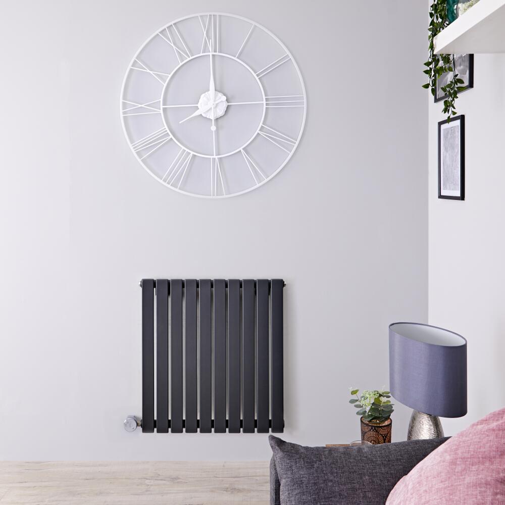Designradiator Elektrisch Thermostatisch Horizontaal Antraciet 63,5cm x 60cm | Sloane