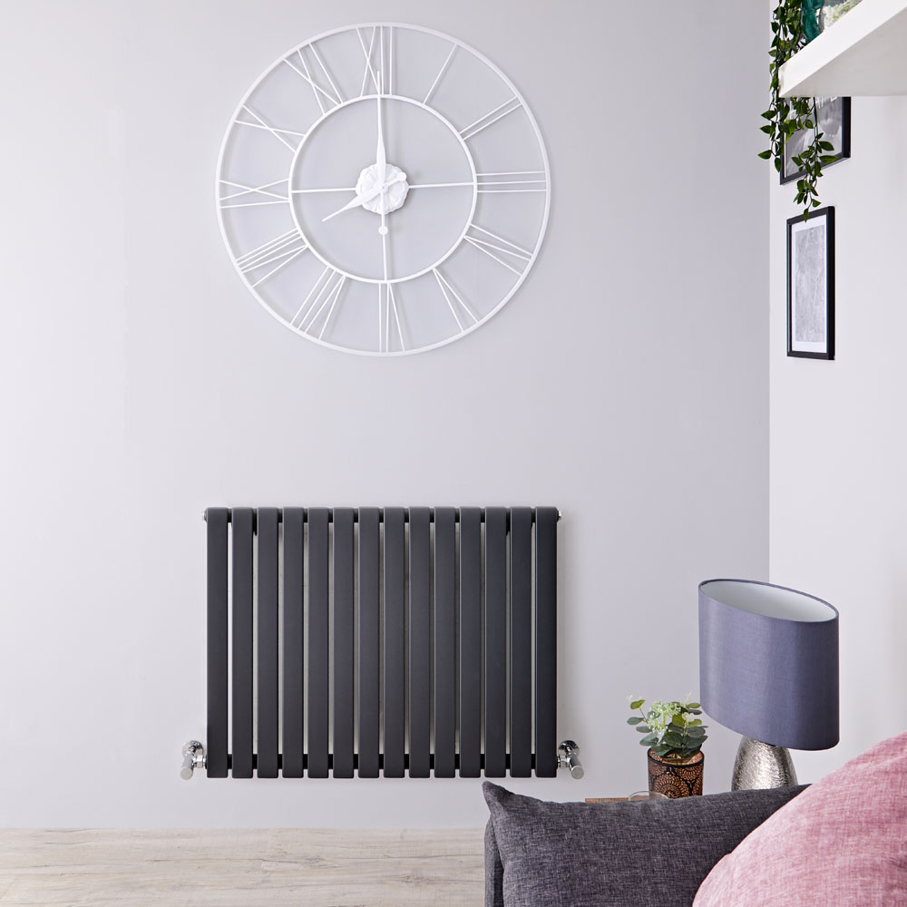 Sloane Designradiator Horizontaal Antraciet 63,5cm x 83,4cm x 5,4cm 842 Watt