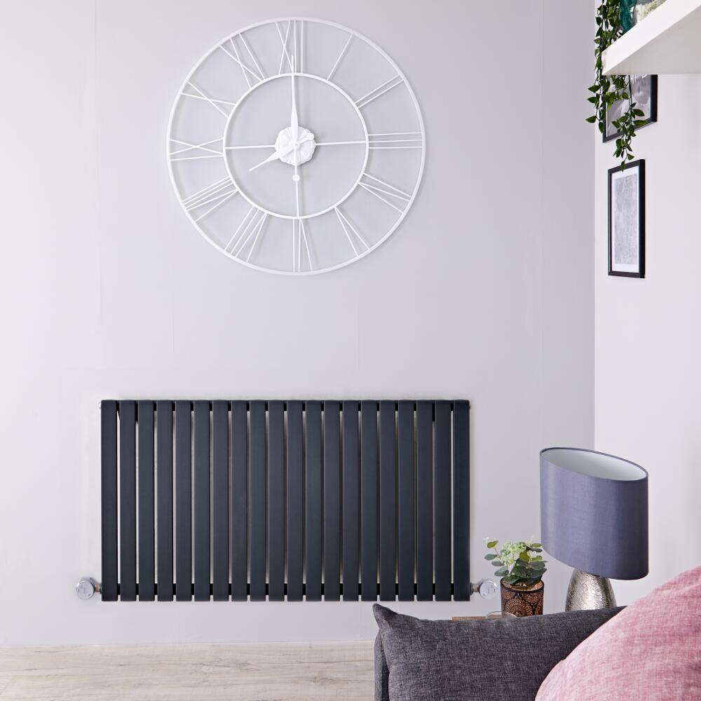 Designradiator Elektrisch Thermostatisch Horizontaal Antraciet 63,5cm x 118cm | Sloane