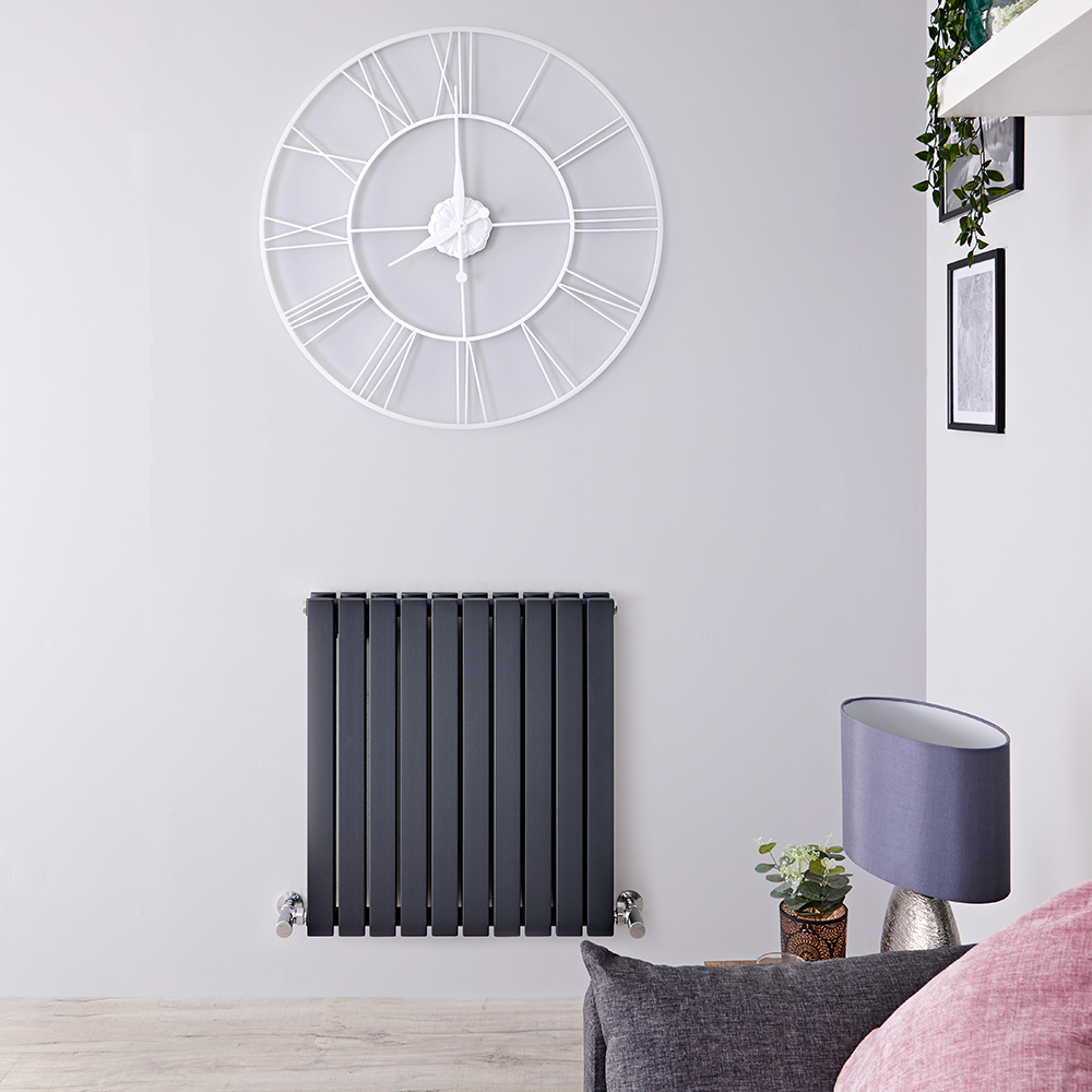 Sloane Designradiator Horizontaal Antraciet 63,5cm x 60cm x 7,1cm 934 Watt